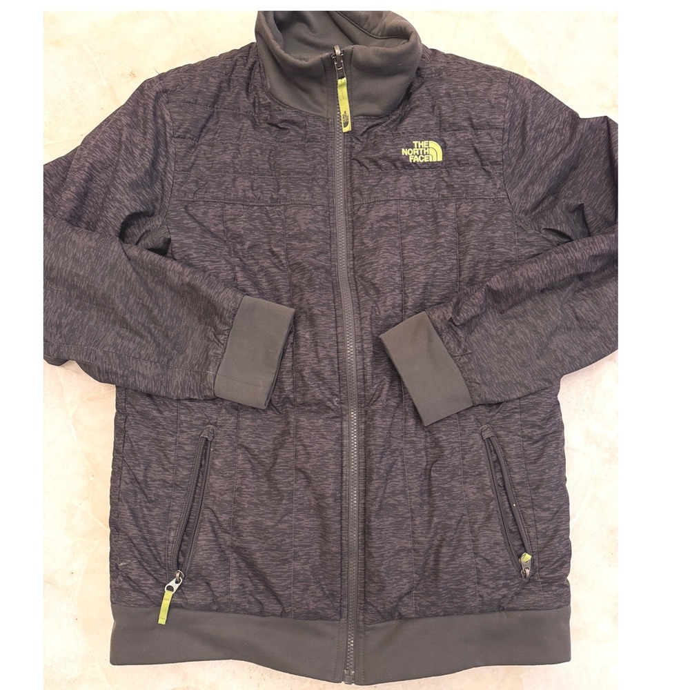 The North Face Boys Reversible Fleece Quilted Jacket Grey Black XL 18/20